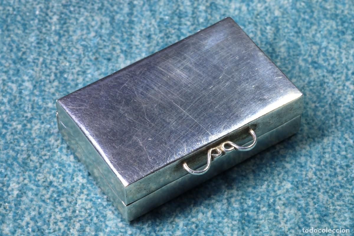 Antig&uuml;edades: Caja pastillero rectangular plata. Rectangular silver pill box. - Foto 1
