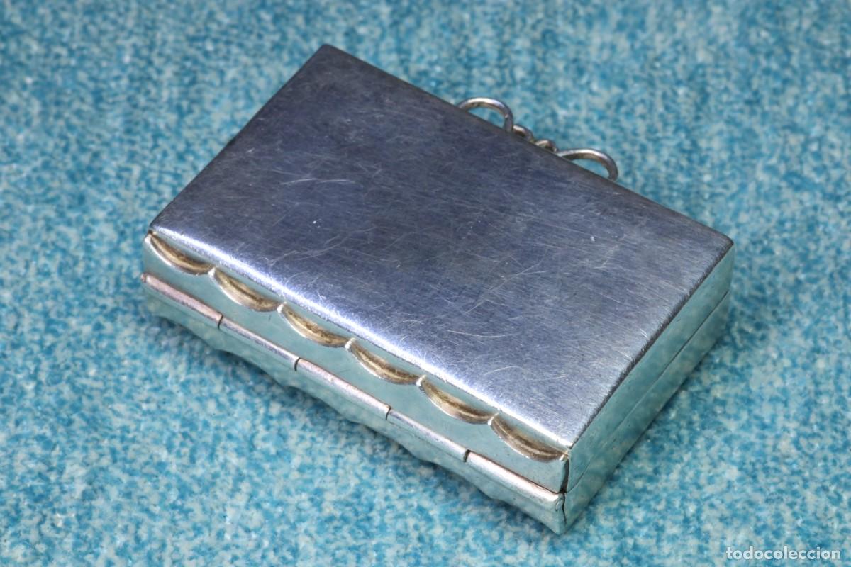 Antig&uuml;edades: Caja pastillero rectangular plata. Rectangular silver pill box. - Foto 2