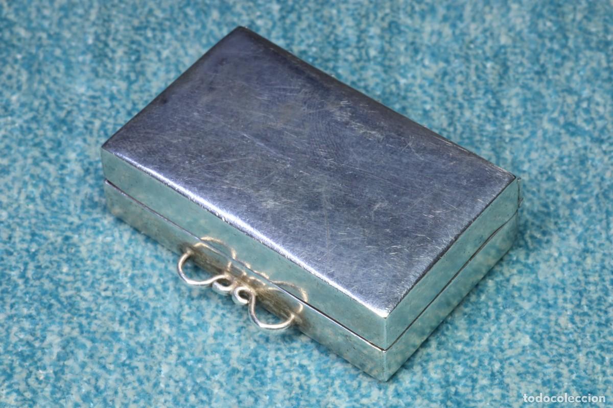 Antig&uuml;edades: Caja pastillero rectangular plata. Rectangular silver pill box. - Foto 3