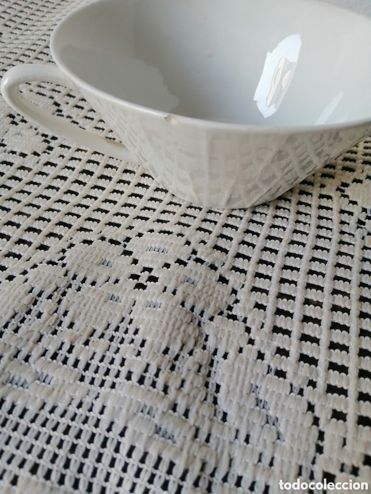 Antig&uuml;edades: DOS TAZAS CONSOM&Eacute; BLANCAS - Foto 6