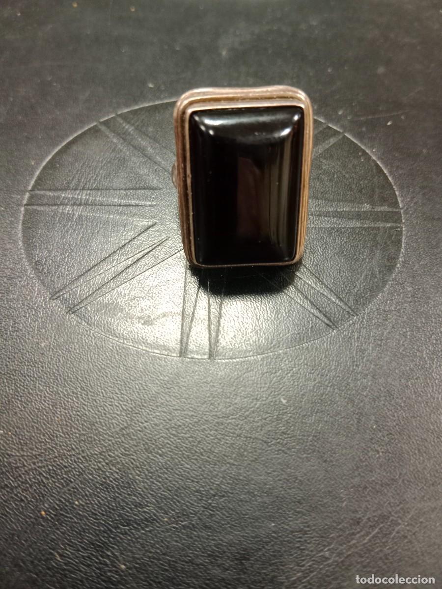 Antig&uuml;edades: BONITO ANILLO DE AZABACHE Y PLATA - Foto 1