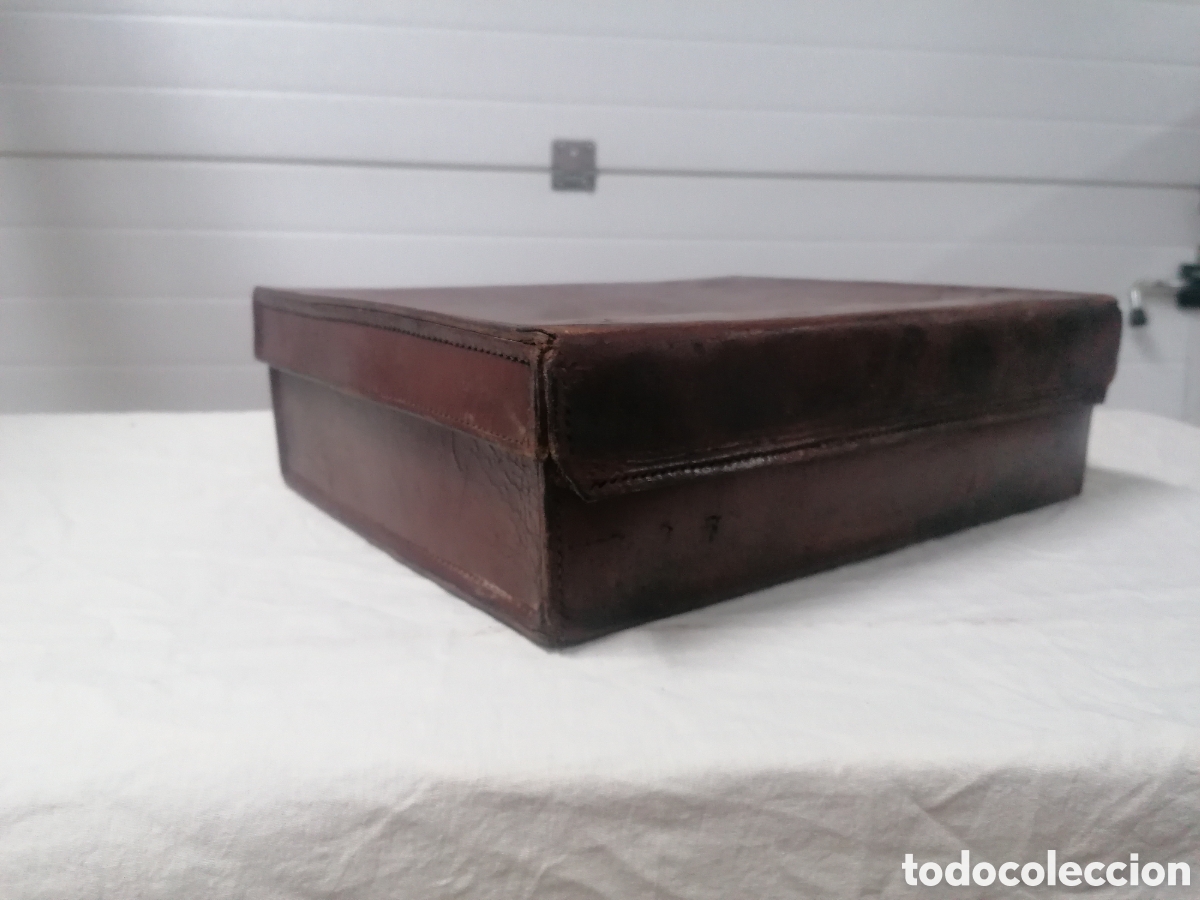 Antig&uuml;edades: Maleta de cuero antigua - Foto 3