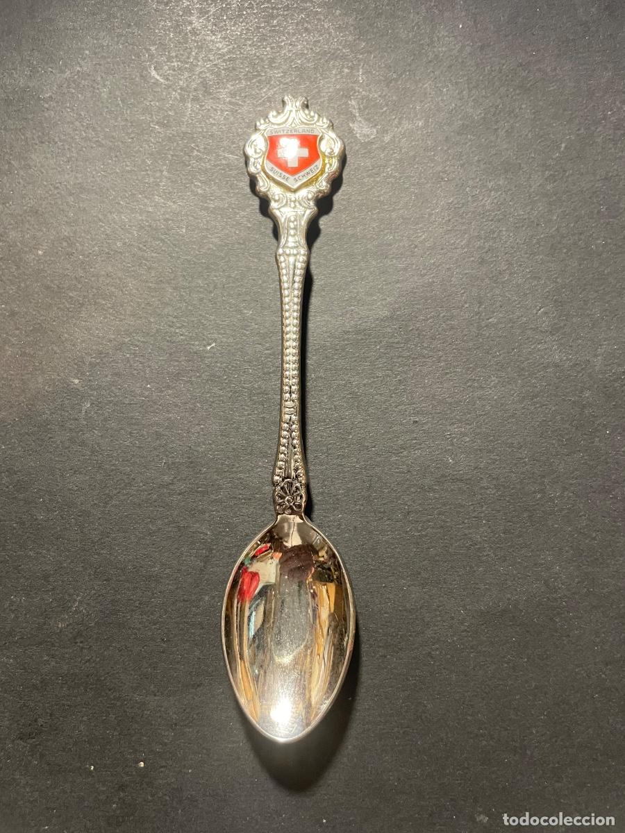 Antiquit&auml;ten: ANTIGUA CUCHARA ( COLECCION DE CUCHARAS DE DISTINTOS PAISES ) SWITZERLAND SUISSE SCHWEIZ - 11,5 CM.