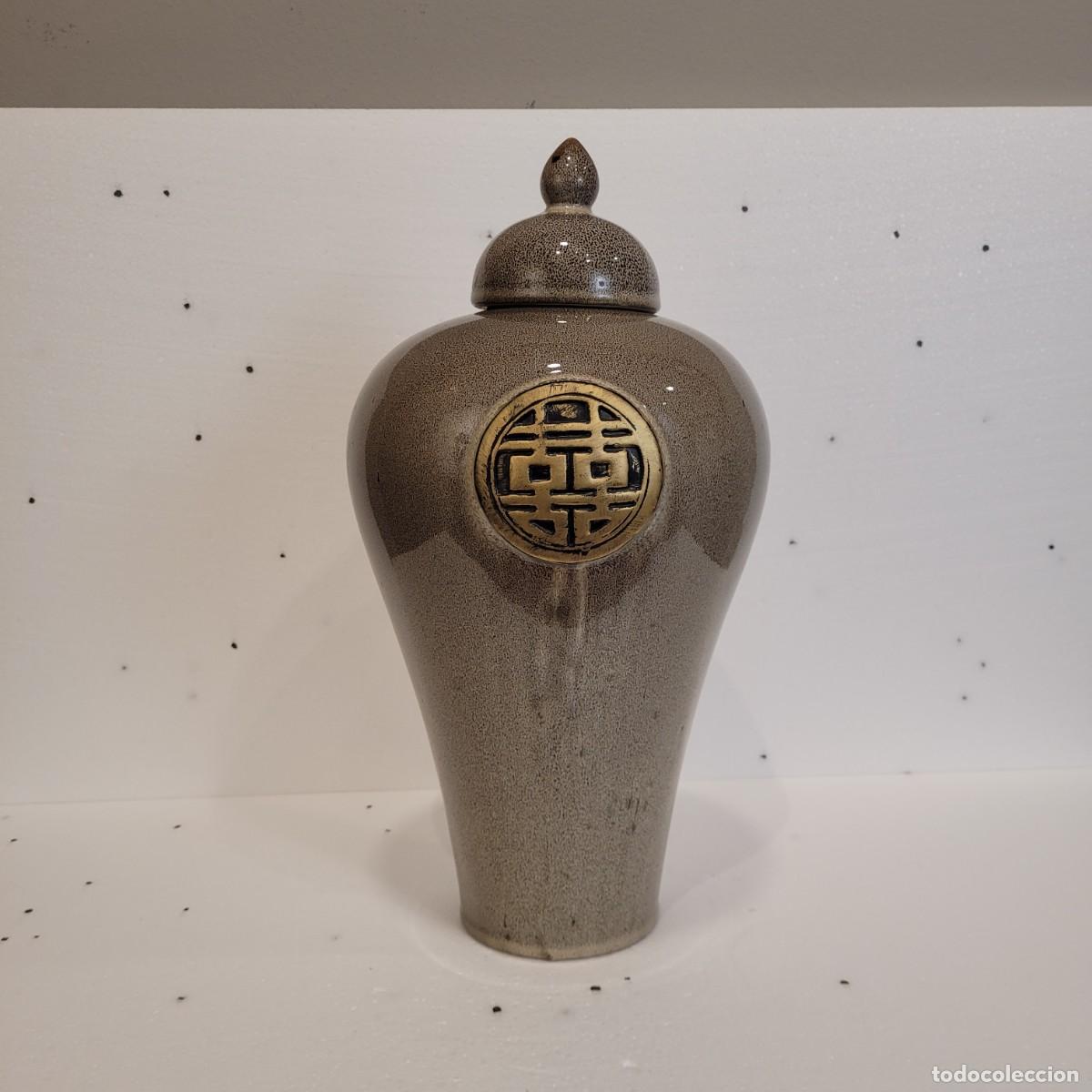 Antig&uuml;edades: Tibor con inscripci&oacute;n, gres, f. s. XX - China - Foto 4