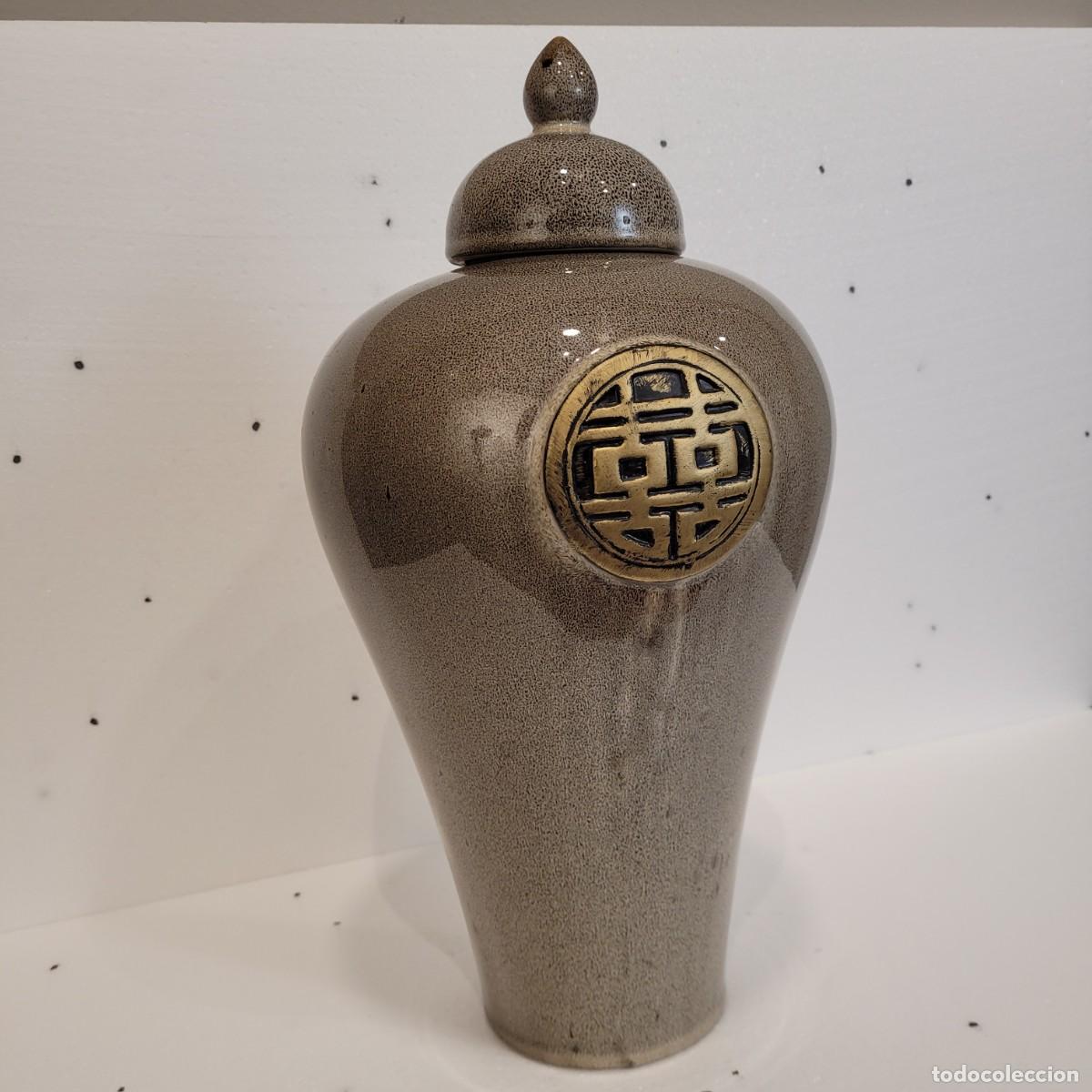 Antig&uuml;edades: Tibor con inscripci&oacute;n, gres, f. s. XX - China - Foto 5