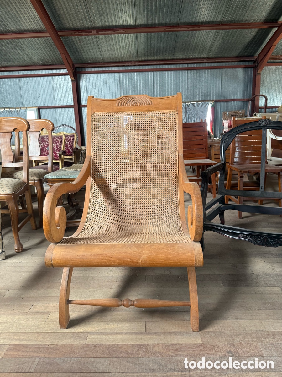 Antig&uuml;edades: Hamaca de jard&iacute;n . Madera y Ratam - Foto 2