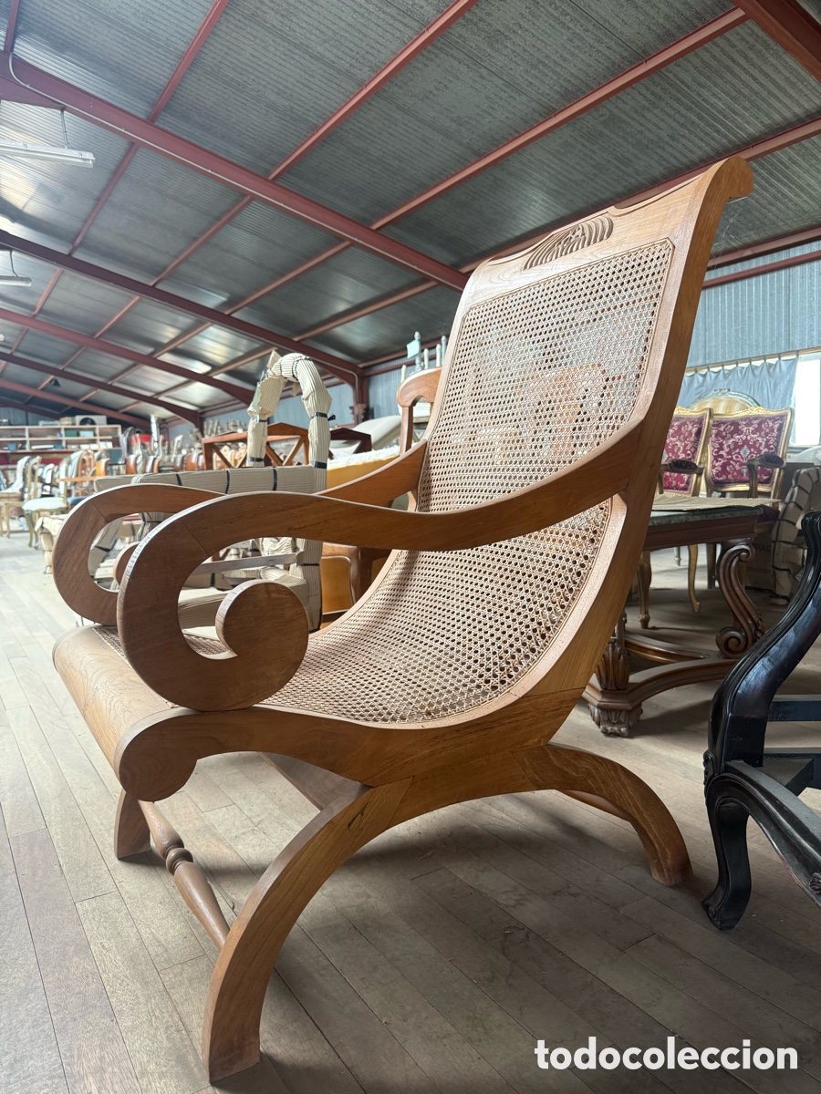 Antig&uuml;edades: Hamaca de jard&iacute;n . Madera y Ratam - Foto 3
