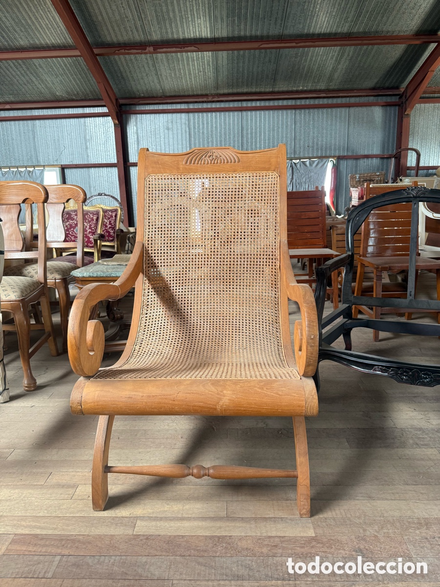 Antig&uuml;edades: Hamaca de jard&iacute;n . Madera y Ratam - Foto 4