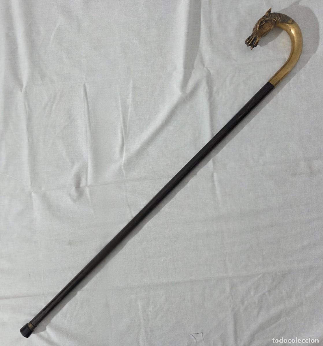 Antig&uuml;edades: Bast&oacute;n con mango de bronce, Cabeza de caballo - Foto 1