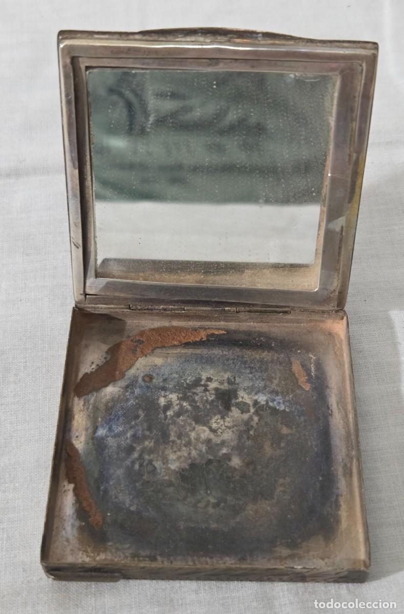 Antig&uuml;edades: Antigua Polvera de plata decorada a mano - Foto 8
