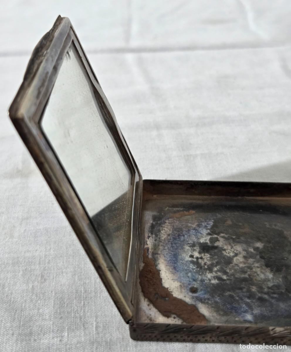 Antig&uuml;edades: Antigua Polvera de plata decorada a mano - Foto 9