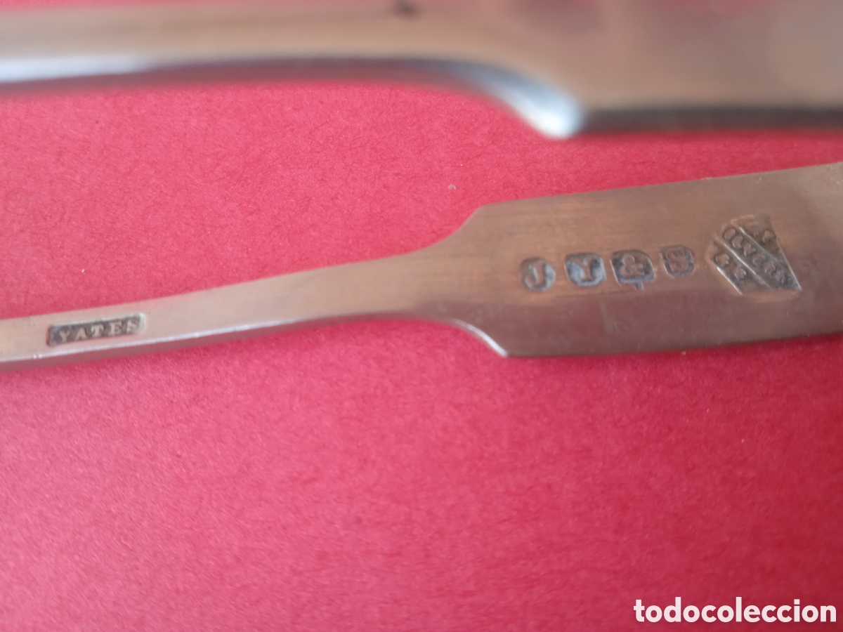 Antig&uuml;edades: PINZAS CUCHARILLAS PARA SERVIR DE PLATA *BC - Foto 3