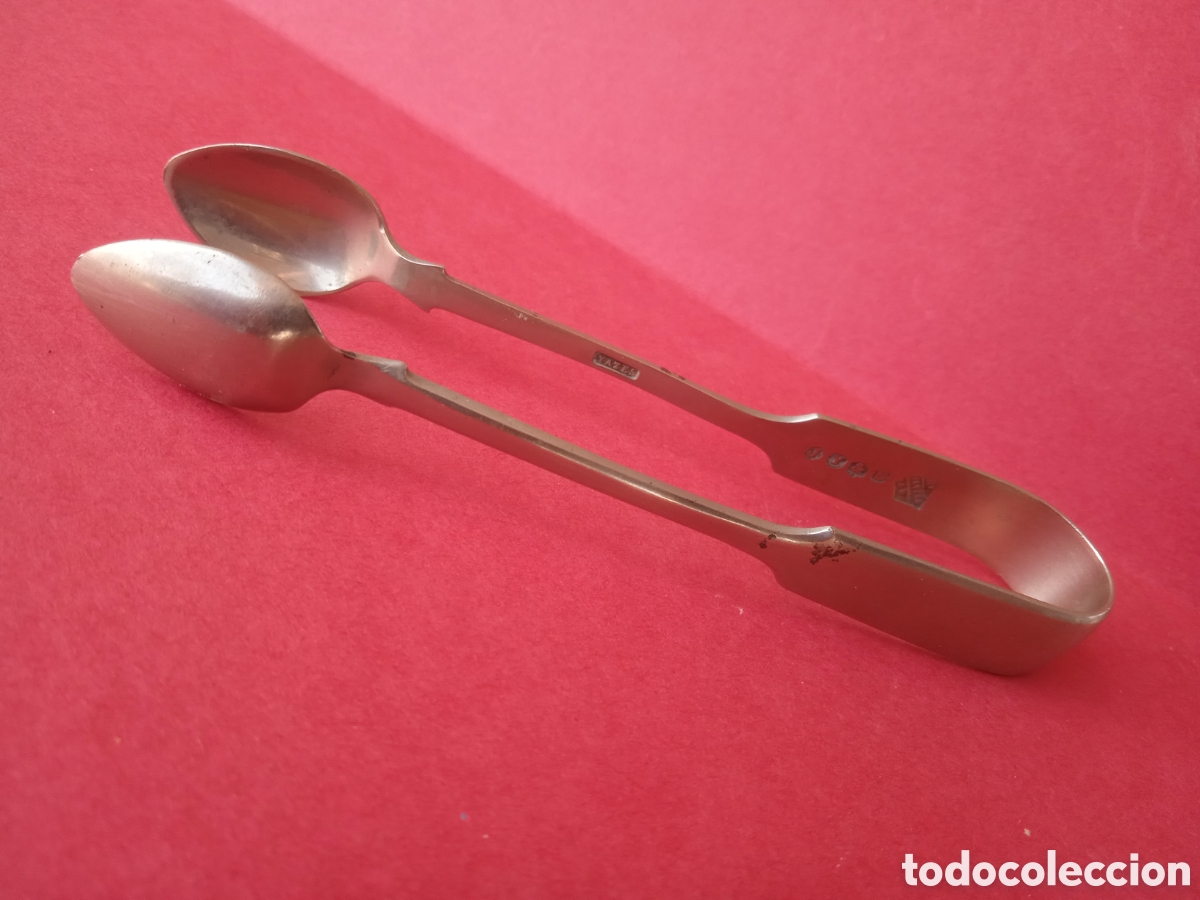Antig&uuml;edades: PINZAS CUCHARILLAS PARA SERVIR DE PLATA *BC - Foto 1