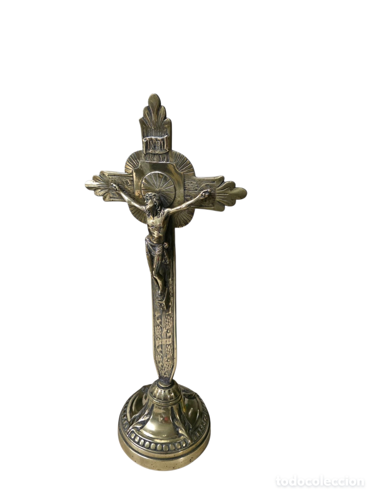 Antig&uuml;edades: Crucifijo de altar en bronce 50 cm - Foto 1