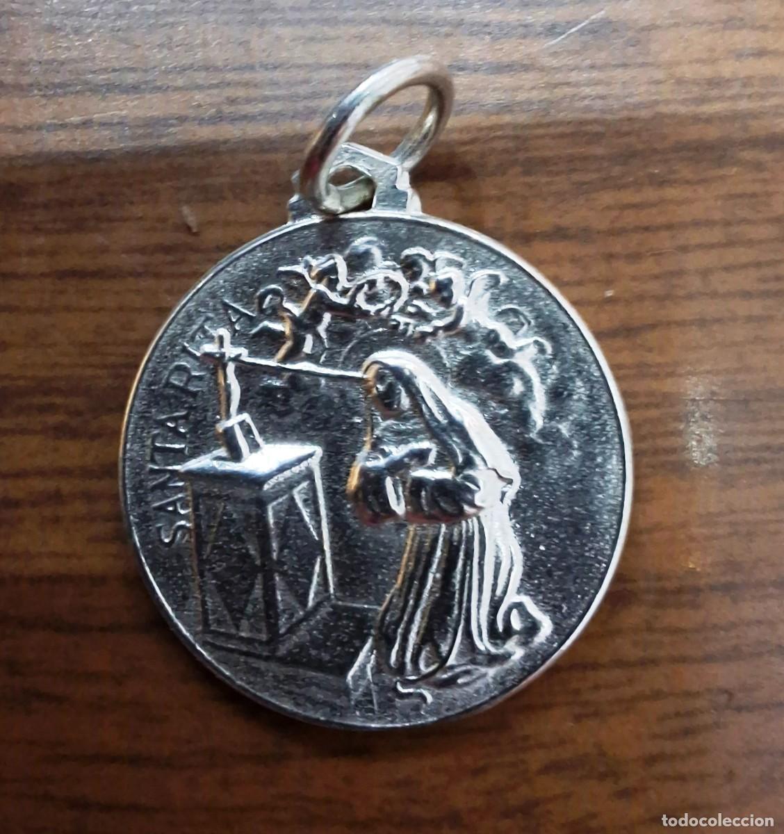 Antig&uuml;edades: medalla santa rita en plata de ley maciza - 21mm - Foto 2