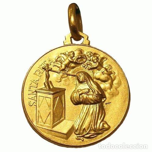 Antig&uuml;edades: medalla santa rita en plata de ley maciza - 21mm - Foto 3