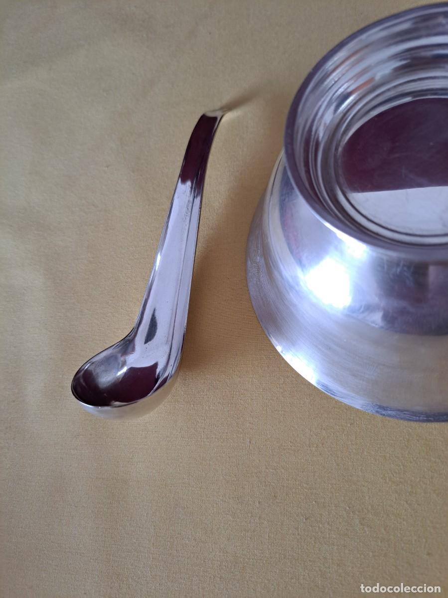 Antig&uuml;edades: CUENCO PARA POSTRE CON CUCHARILLA EN ALPACA - Foto 6