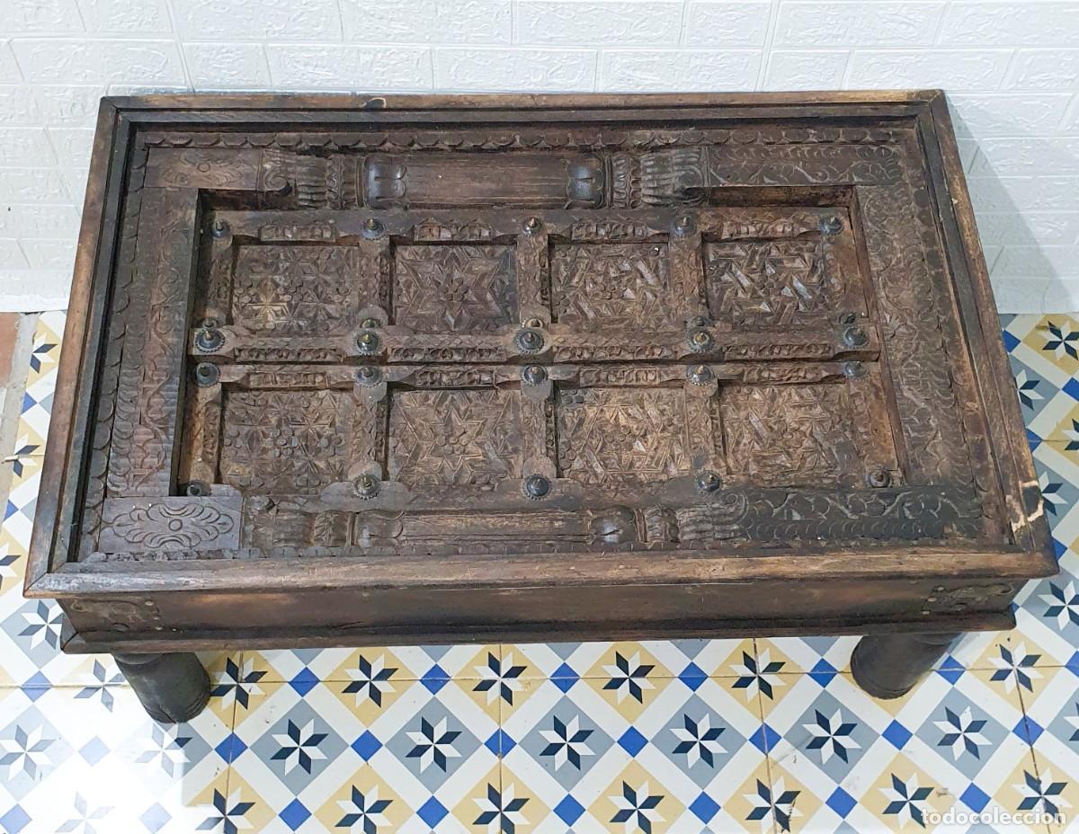 Antig&uuml;edades: Mesa de cetro en madera tallada Indu - Foto 4