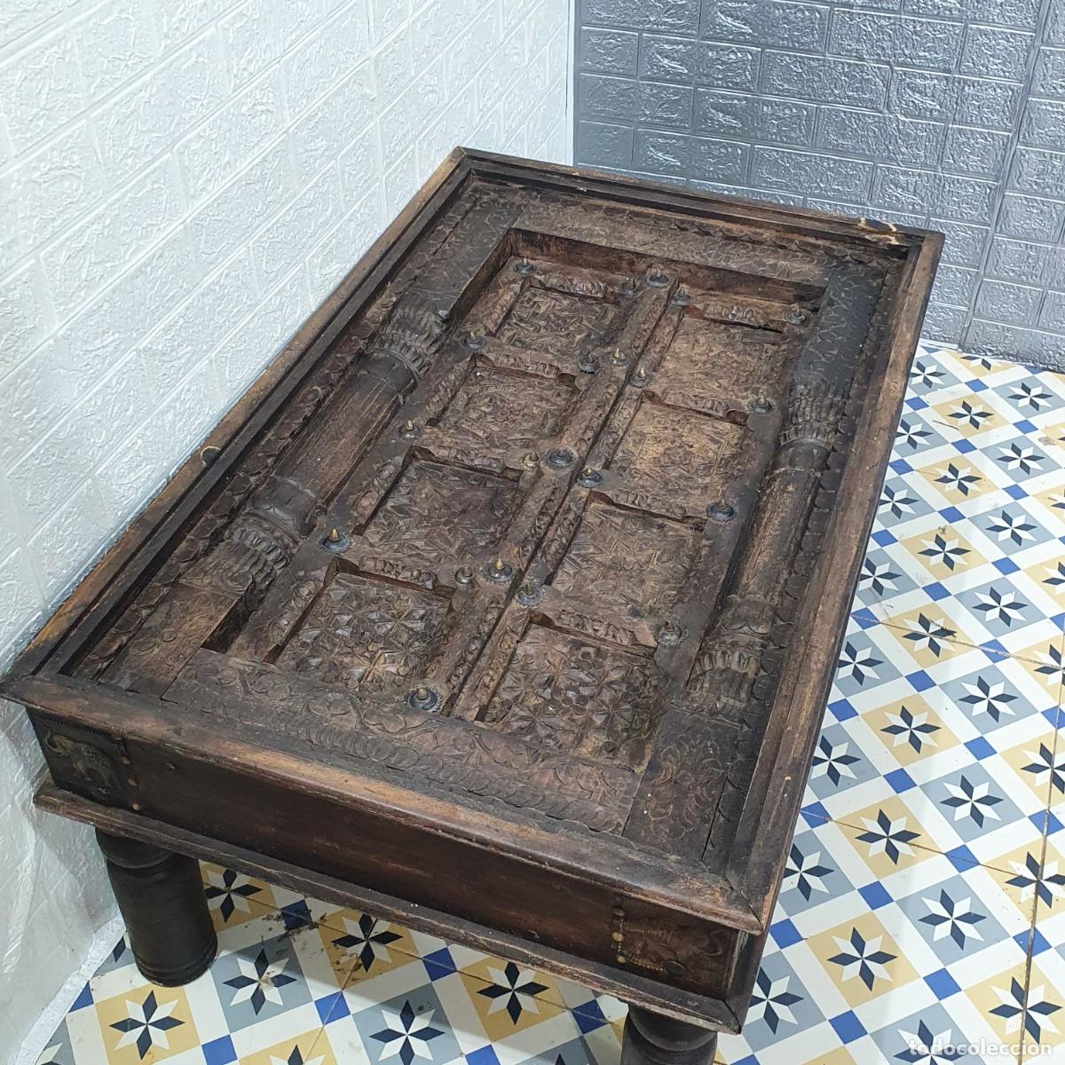 Antig&uuml;edades: Mesa de cetro en madera tallada Indu - Foto 5