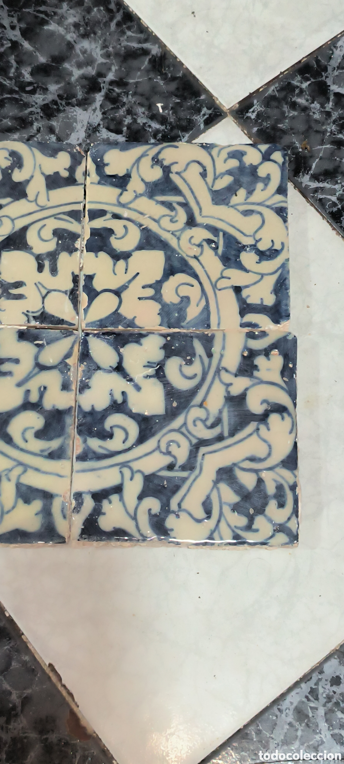 Antig&uuml;edades: CONJUNTO AZULEJOS G&Oacute;TICOS S. XV. - Foto 2