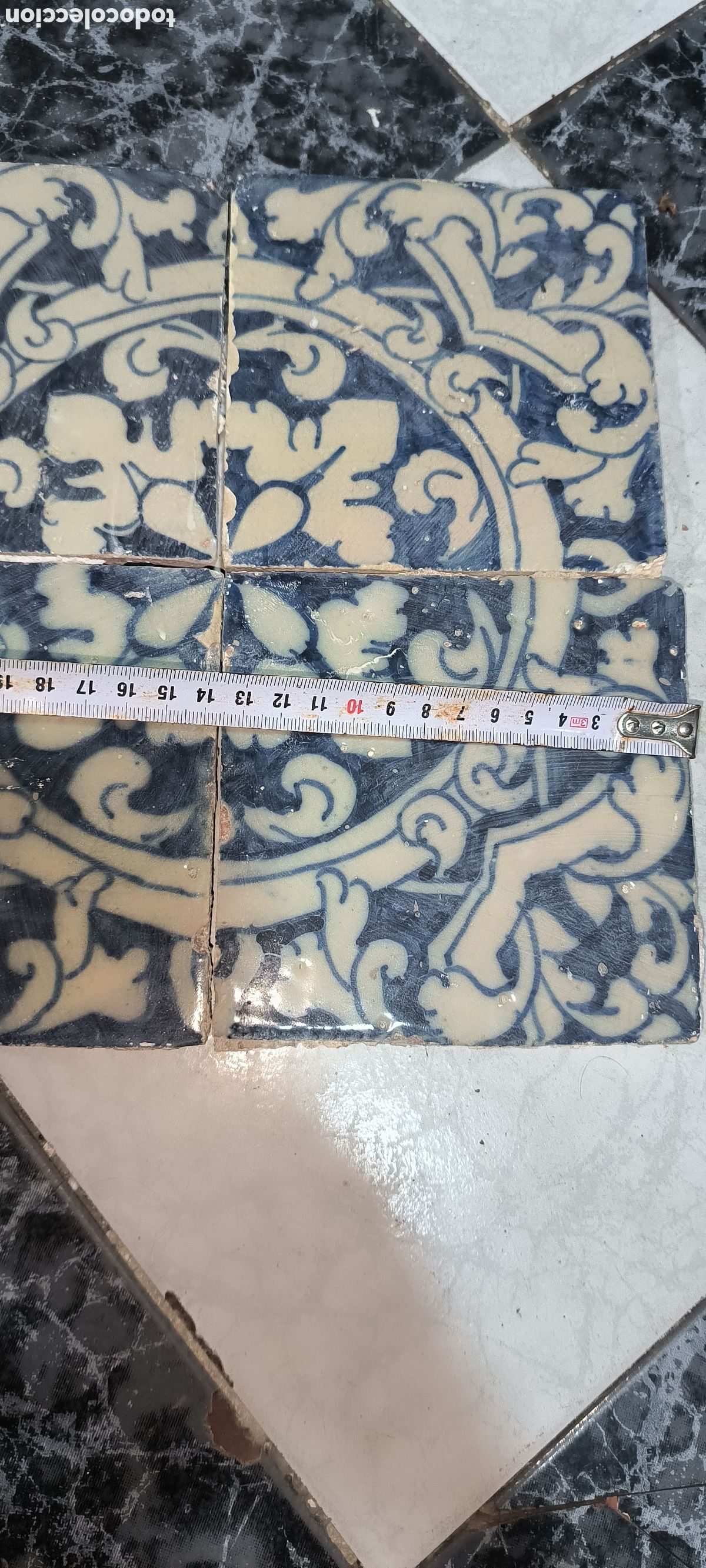 Antig&uuml;edades: CONJUNTO AZULEJOS G&Oacute;TICOS S. XV. - Foto 4