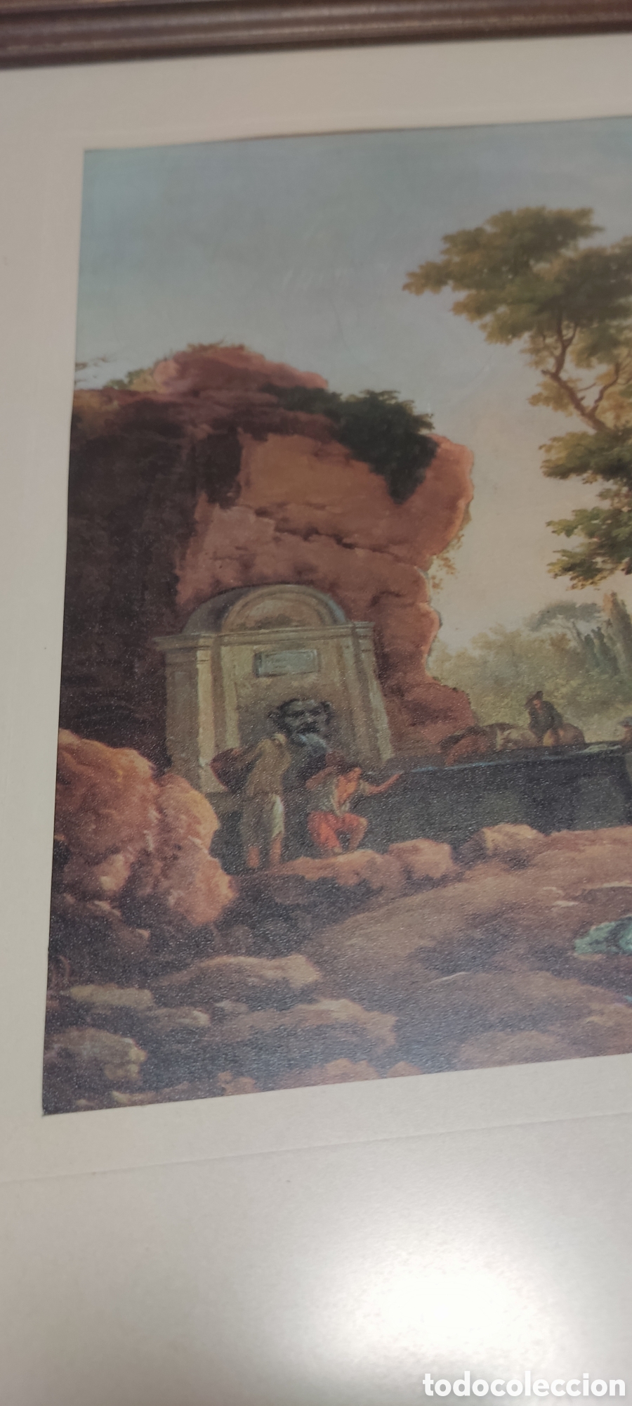 Antig&uuml;edades: L&aacute;mina enmarcada Paysage &agrave; la barque - Foto 4