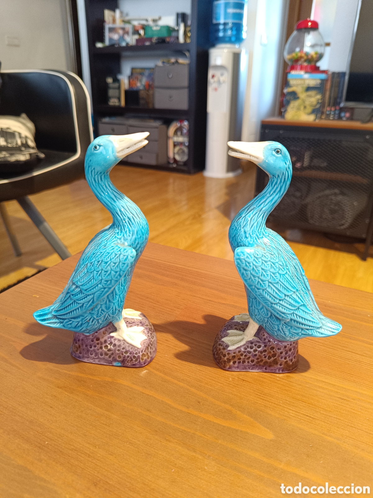 Antig&uuml;edades: Pareja de patos azul azules tipo foo - Foto 2