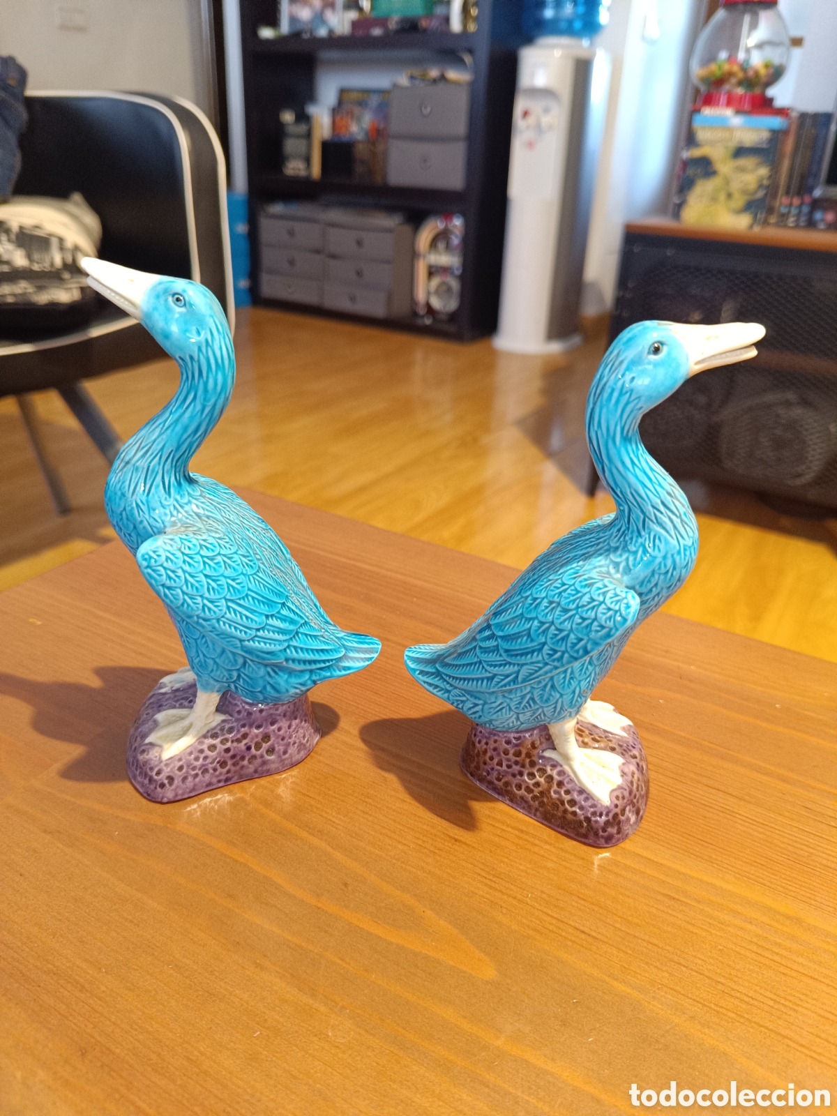 Antig&uuml;edades: Pareja de patos azul azules tipo foo - Foto 4