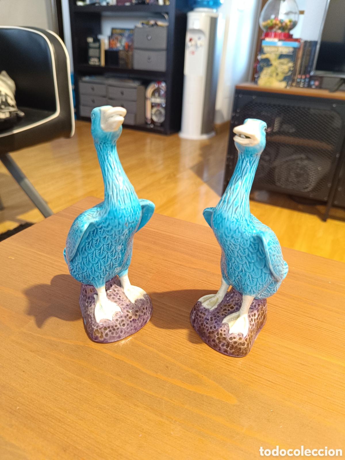 Antig&uuml;edades: Pareja de patos azul azules tipo foo - Foto 1