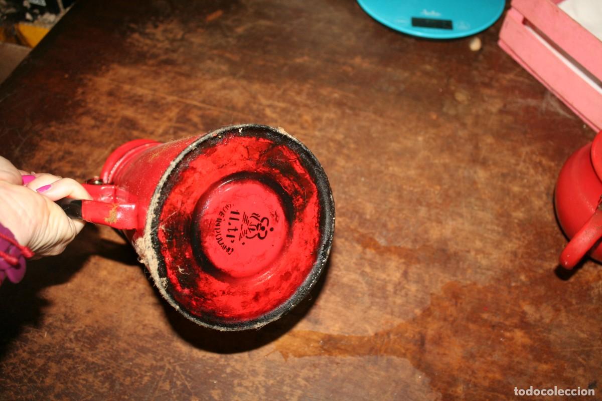 Antig&uuml;edades: antigua tetera cafetera esmaltada roja - Foto 3