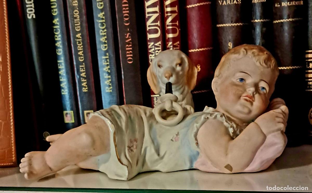 Antig&uuml;edades: Figura con perro y chupe (de colecci&oacute;n; numerado) - Foto 1