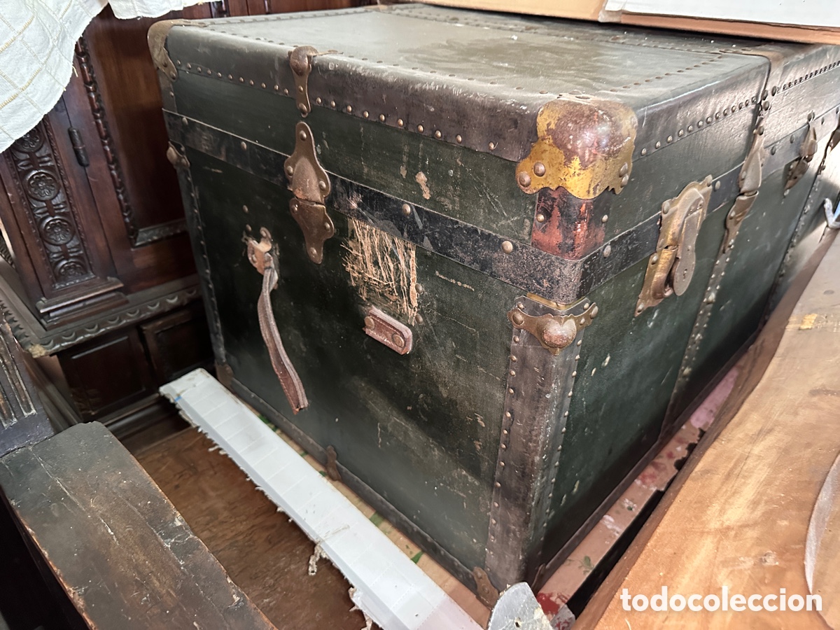Antig&uuml;edades: Ba&uacute;l antiguo de viaje - Foto 7