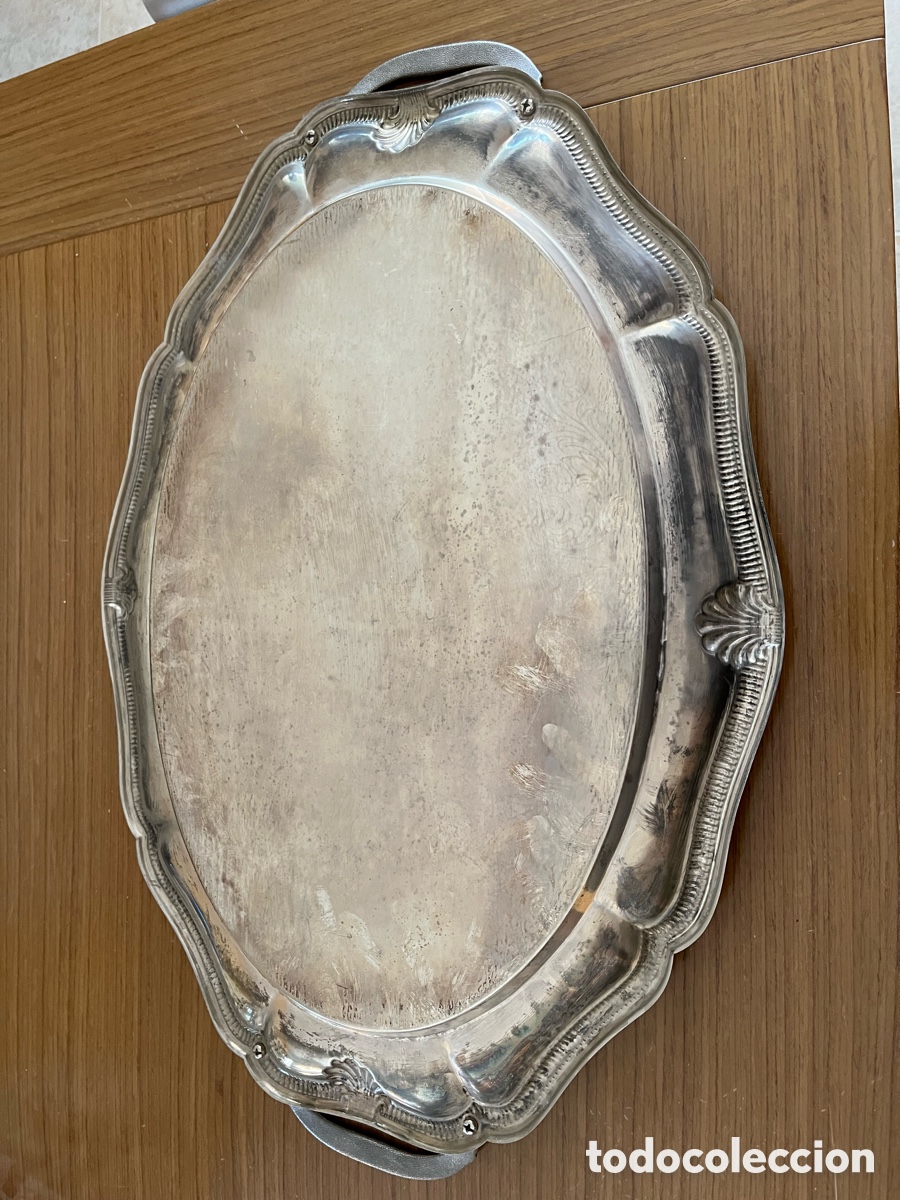 Antig&uuml;edades: Bandeja ba&ntilde;o de plata - Foto 3