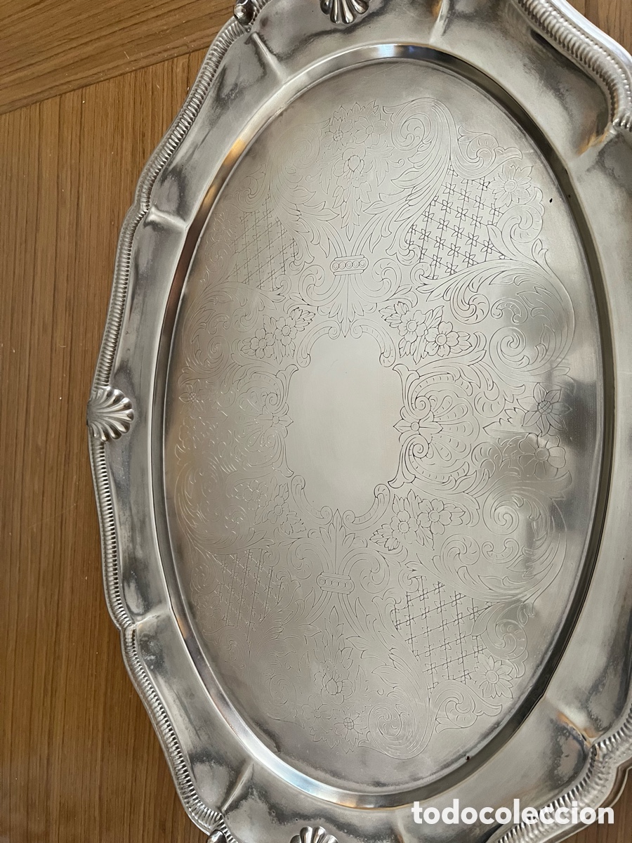 Antig&uuml;edades: Bandeja ba&ntilde;o de plata - Foto 4