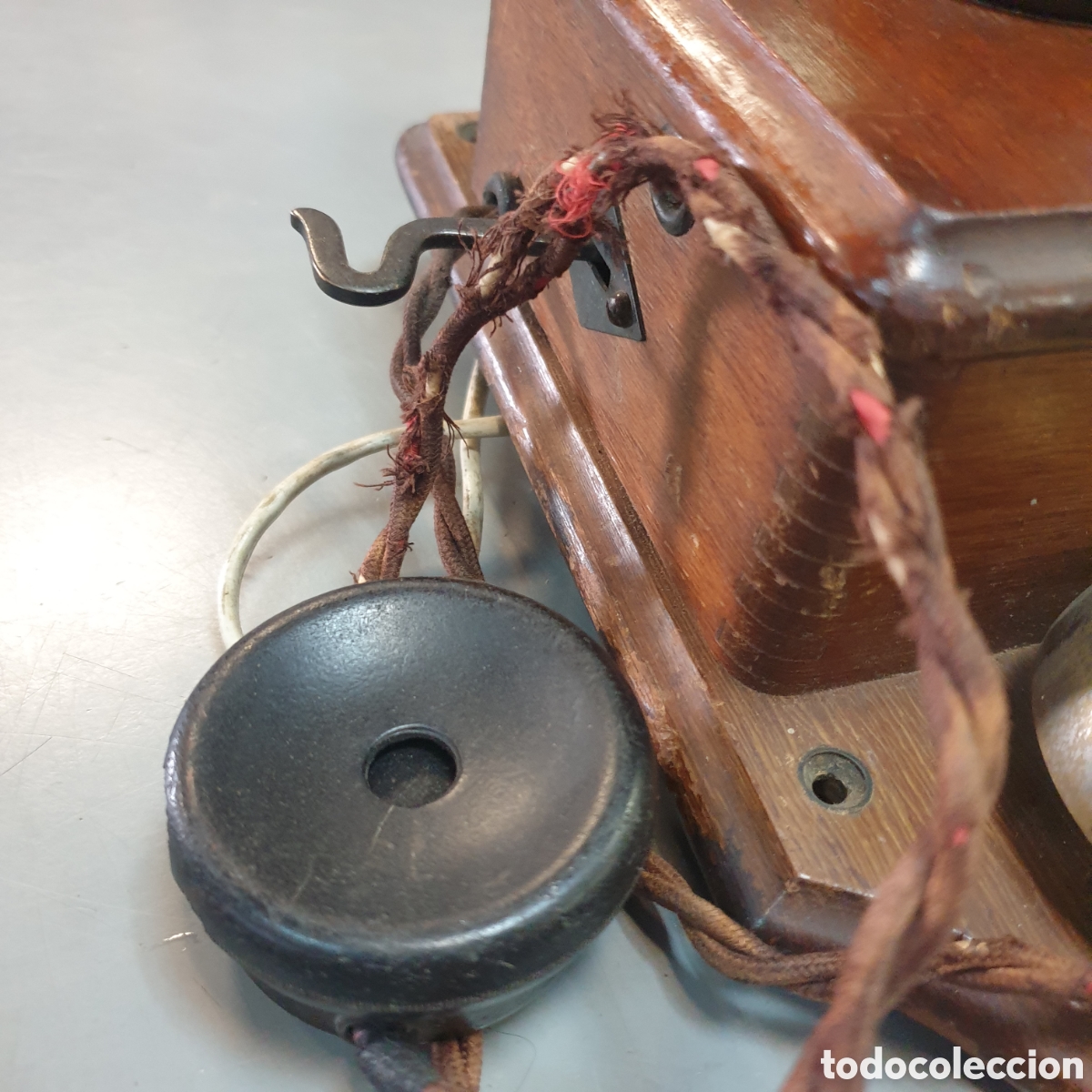 Antig&uuml;edades: Antiguo tel&eacute;fono Ingles de madera - Foto 6