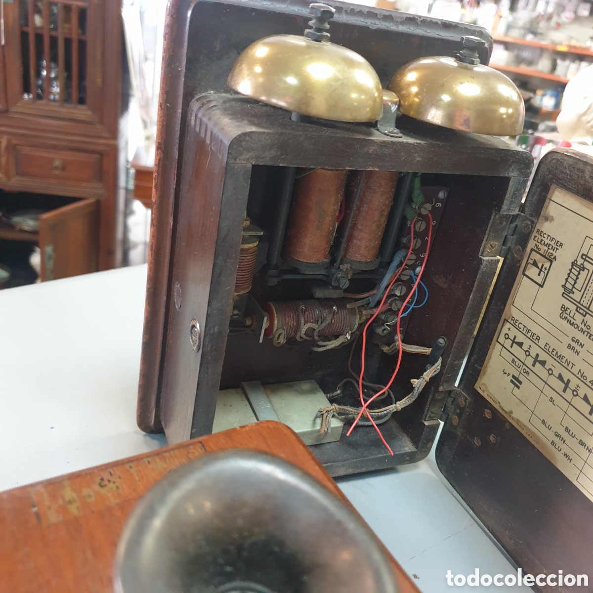 Antig&uuml;edades: Antiguo tel&eacute;fono Ingles de madera - Foto 8