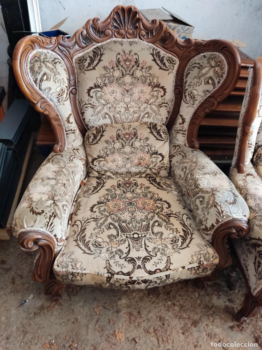 Antig&uuml;edades: Sof&aacute;s antiguos estilo isabelino con mesa de centro - Foto 3