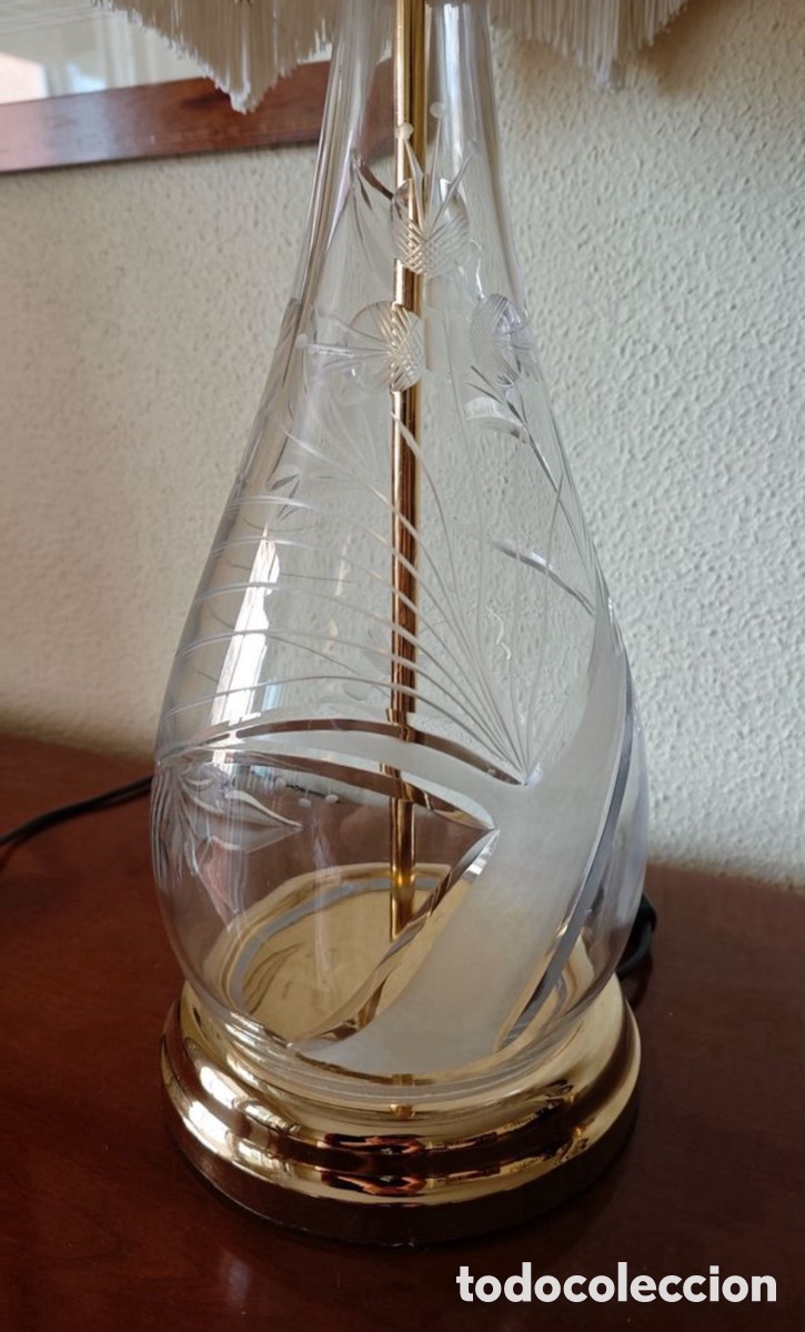 Antig&uuml;edades: L&aacute;mpara de cristal tallado - Foto 2