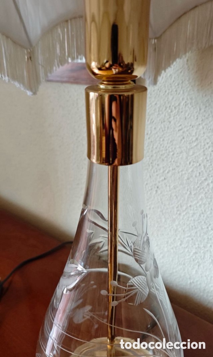 Antig&uuml;edades: L&aacute;mpara de cristal tallado - Foto 3