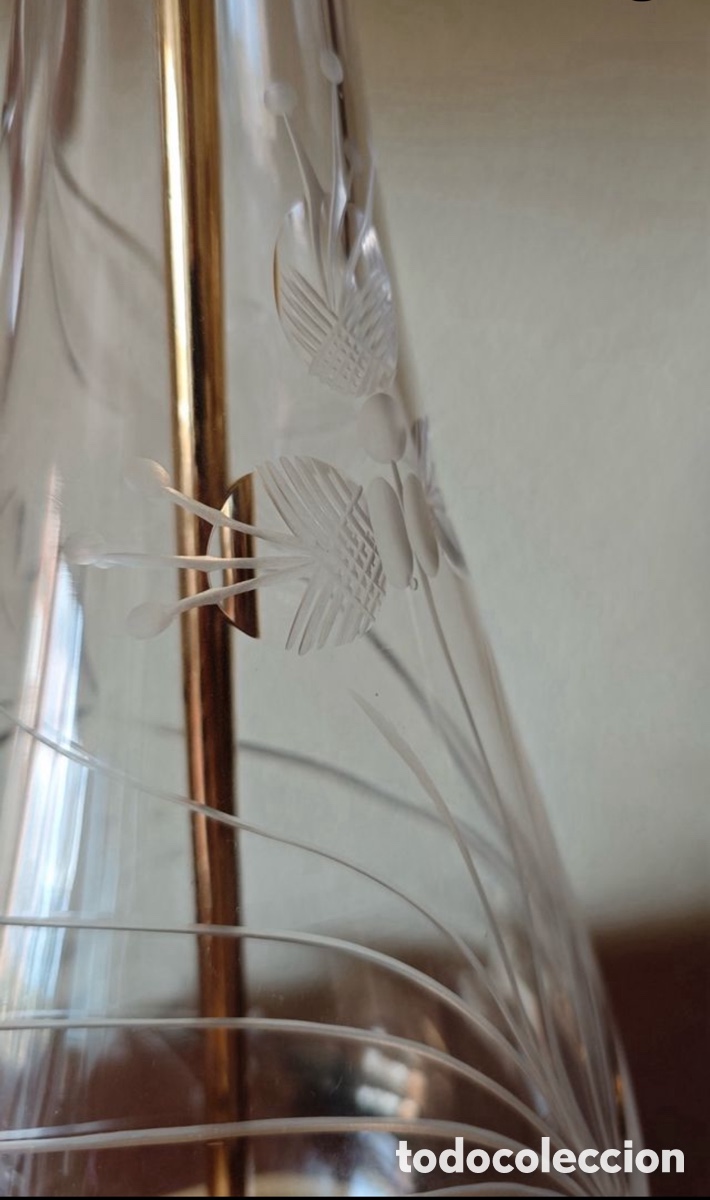 Antig&uuml;edades: L&aacute;mpara de cristal tallado - Foto 4