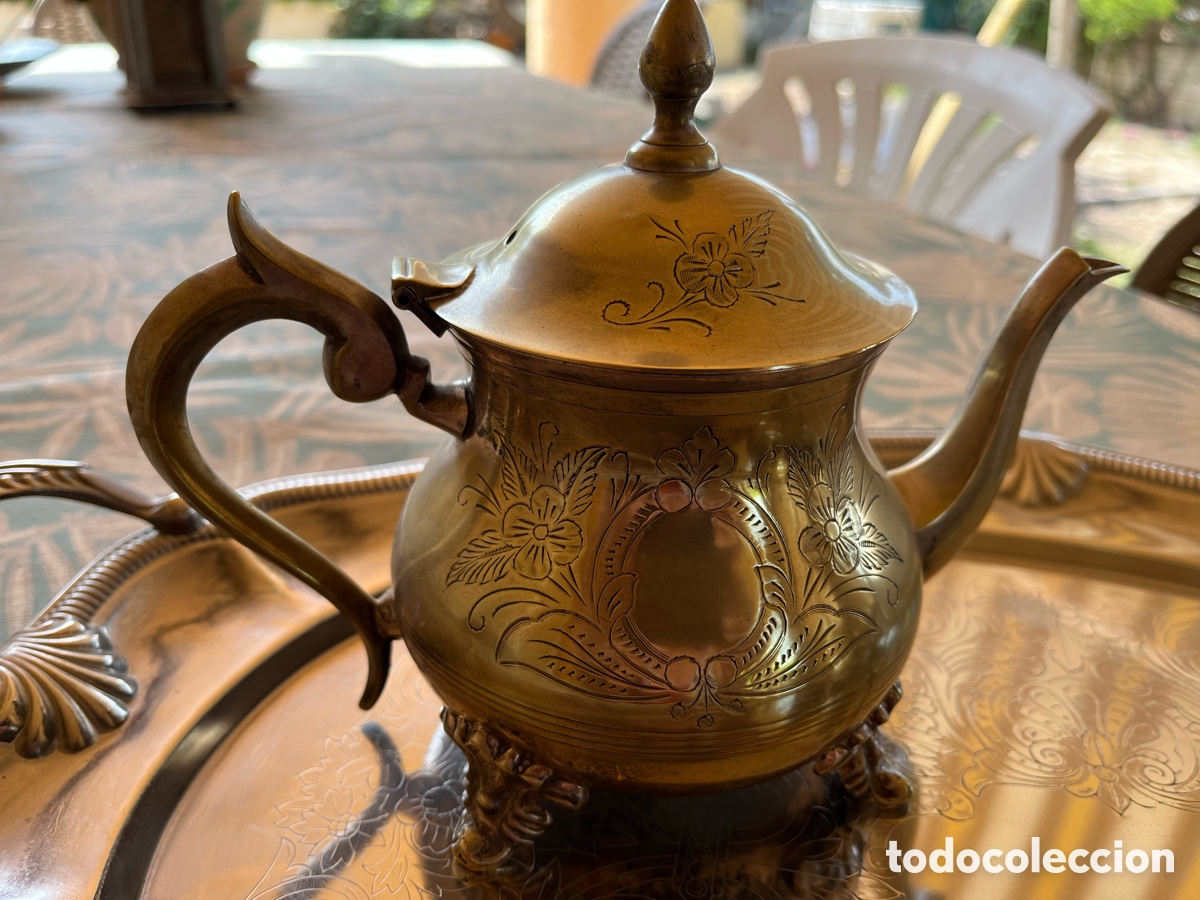 Antig&uuml;edades: Juego de caf&eacute; con ba&ntilde;o de plata - Foto 3