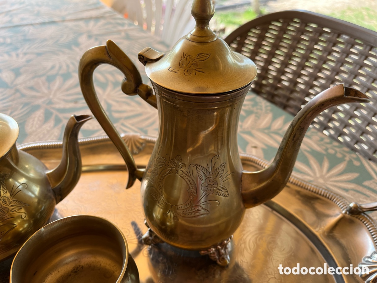 Antig&uuml;edades: Juego de caf&eacute; con ba&ntilde;o de plata - Foto 4