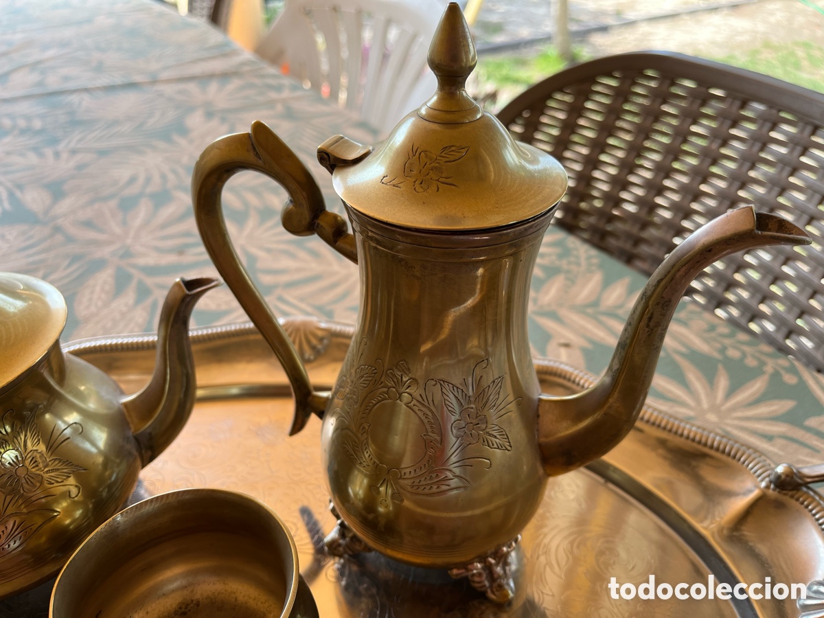 Antig&uuml;edades: Juego de caf&eacute; con ba&ntilde;o de plata - Foto 5