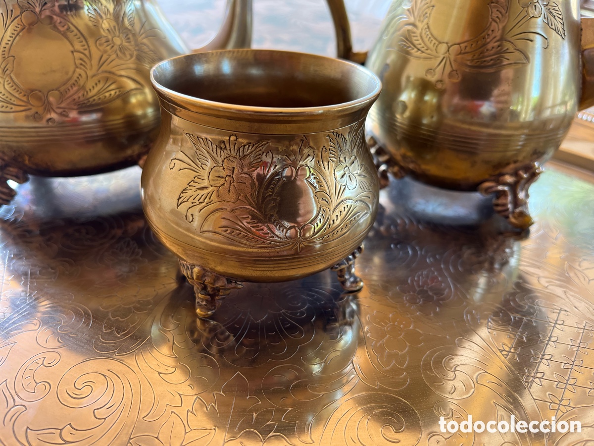 Antig&uuml;edades: Juego de caf&eacute; con ba&ntilde;o de plata - Foto 6