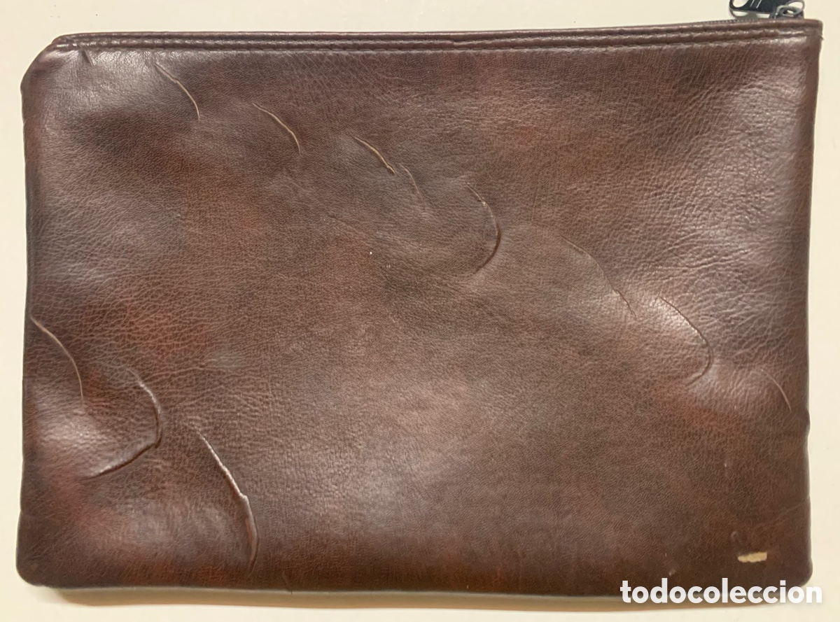 Antig&uuml;edades: Cartera Piel Para Documentos Cierre Cremallera - Foto 2