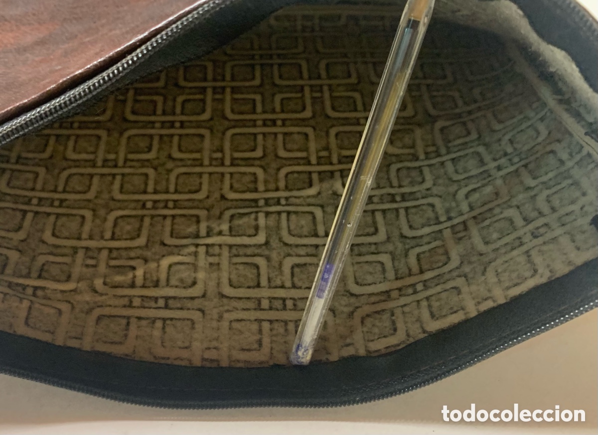 Antig&uuml;edades: Cartera Piel Para Documentos Cierre Cremallera - Foto 3