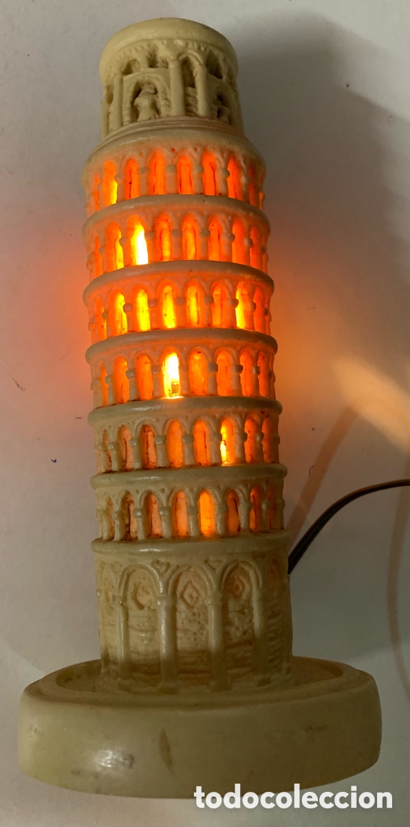 Antig&uuml;edades: Torre de Pisa de Hueso con luz - Foto 1