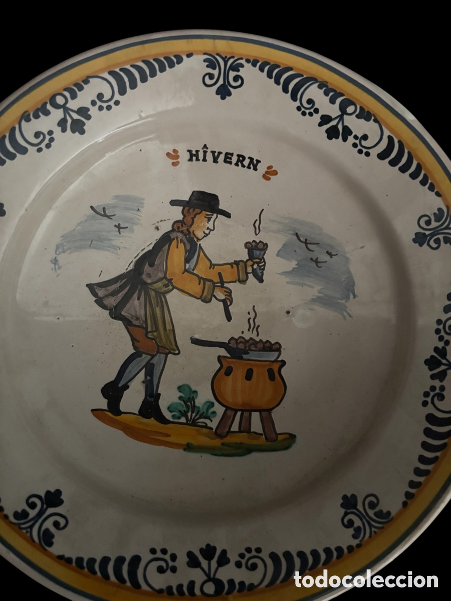 Antig&uuml;edades: Plato de colgar decorativo. - Foto 2