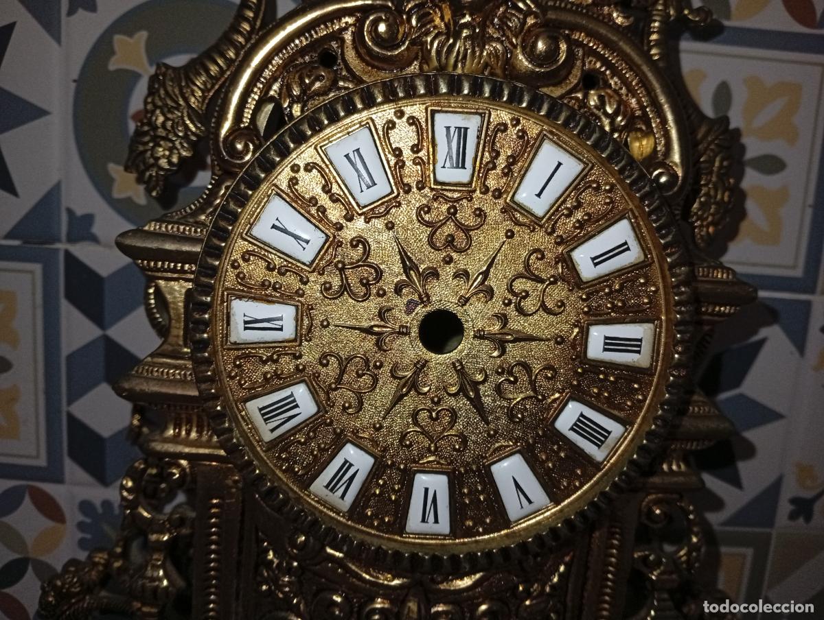 Antig&uuml;edades: Antiguo y gran Reloj de bronce sobre m&aacute;rmol - Foto 5