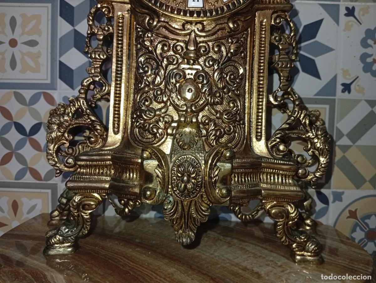 Antig&uuml;edades: Antiguo y gran Reloj de bronce sobre m&aacute;rmol - Foto 6